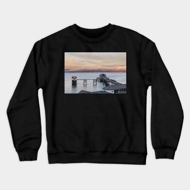 Mumbles Pier and Lifeboat Station Crewneck Sweatshirt by dasantillo